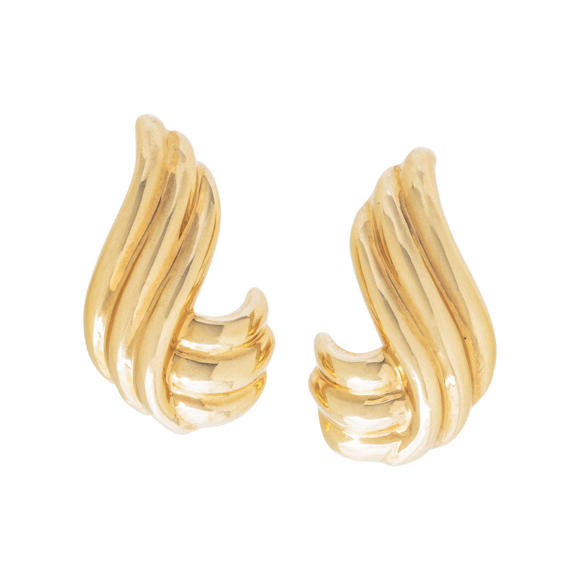 YELLOW GOLD EARCLIPS