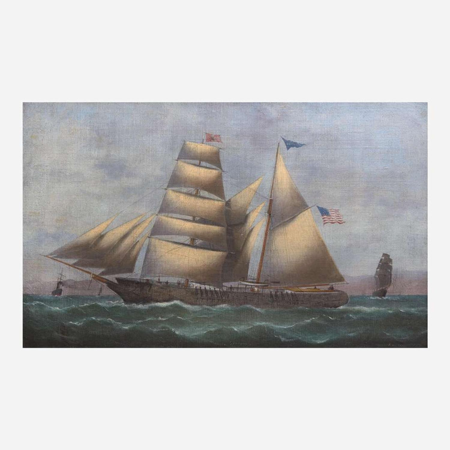 American School 19th century Portrait of the American Brigantine "Georgia"