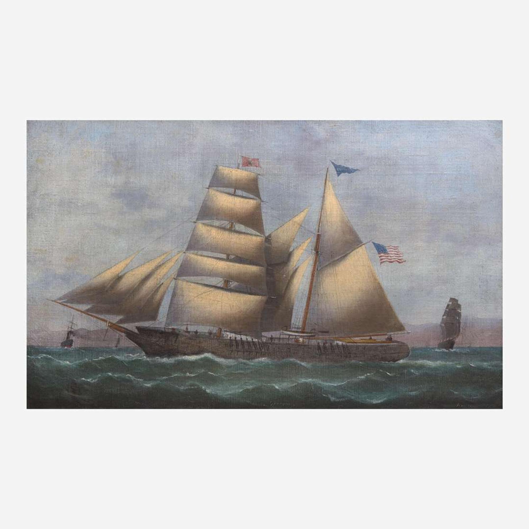 American School 19th century Portrait of the American Brigantine "Georgia"