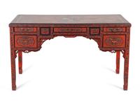 A Chinese Red Lacquer Desk — EARLY 20TH CENTURY