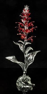 An American Studio Glass Sculpture, Ronnie Hughes (b. 1954) Height 16 1/2 inches.