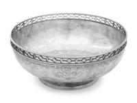 An American Silver Bowl With a Pierced Rim