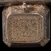 An Ottoman or Egyptian parcel-gilt silver qalamdan