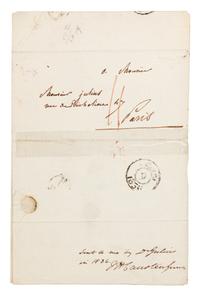 TOCQUEVILLE, Alexis de (1805-1809). Autograph letter signed ("Alexis de Tocqueville"), in French, to Mr. Julius. 8 May 1836.