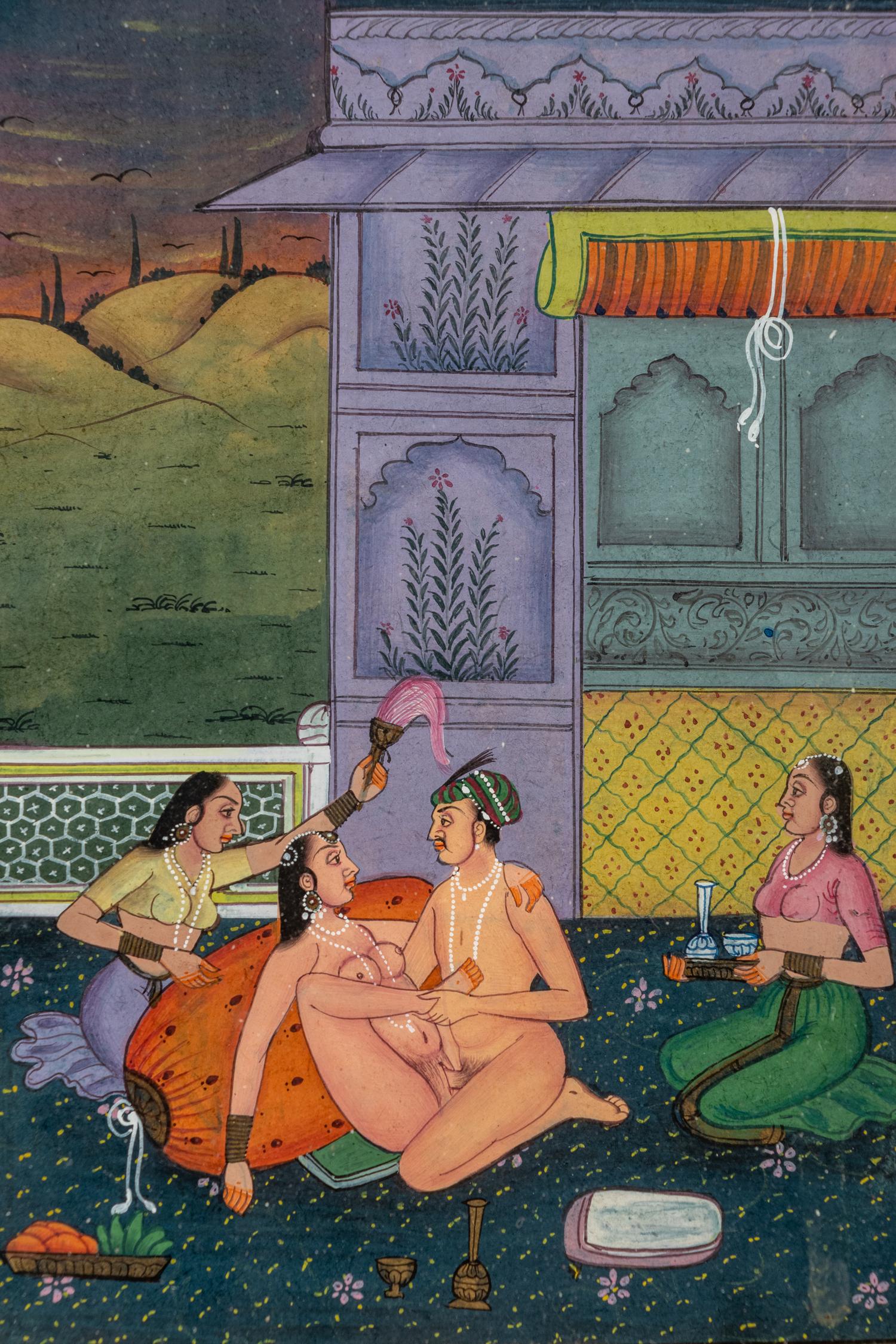Three Indian Illustrated Manuscript Leaves