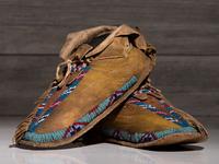 Kiowa Beaded Hide Moccasins