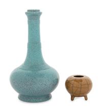 Two Chinese Monochrome Glazed Porcelain Articles
