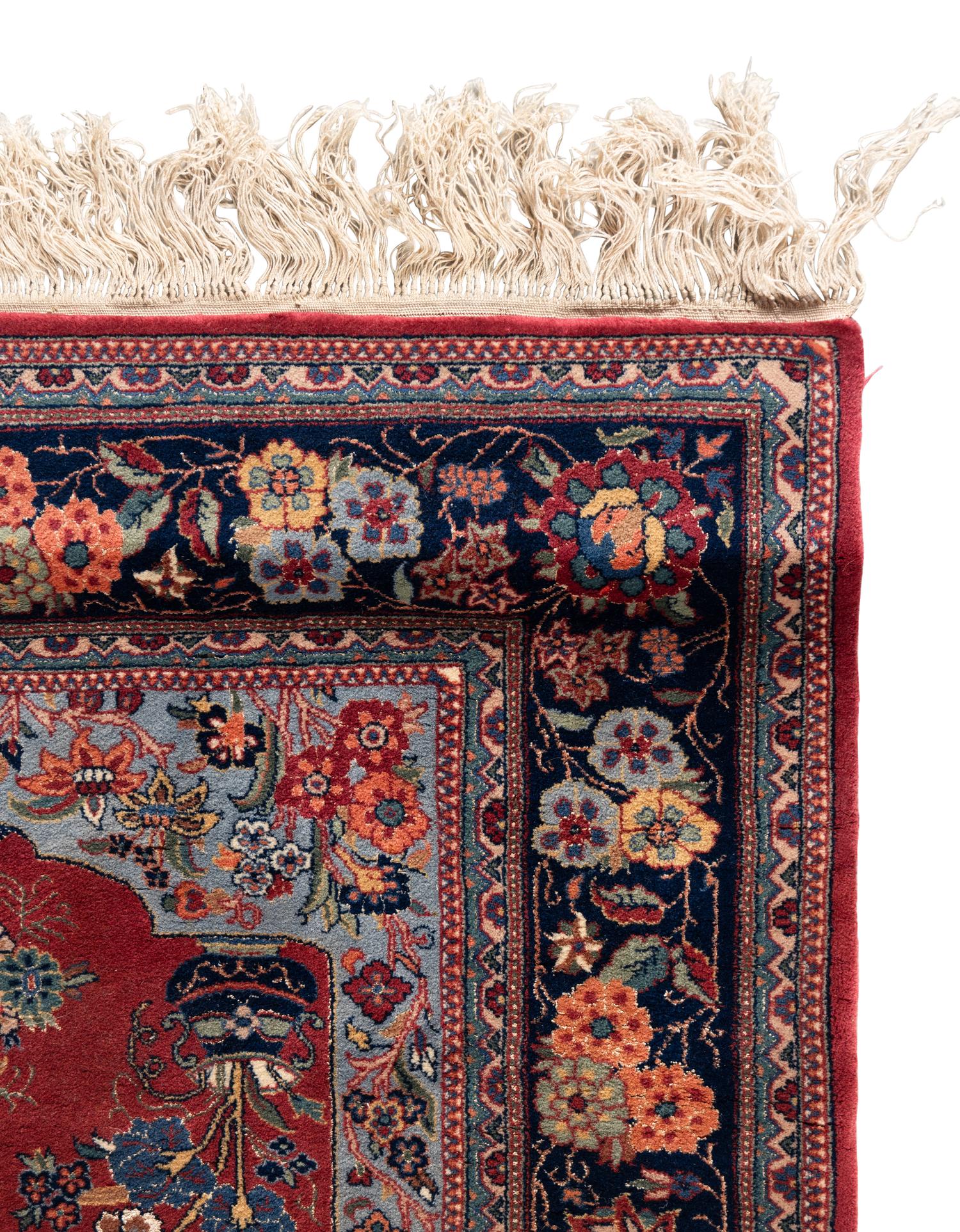 A Kashan Wool and Silk Rug