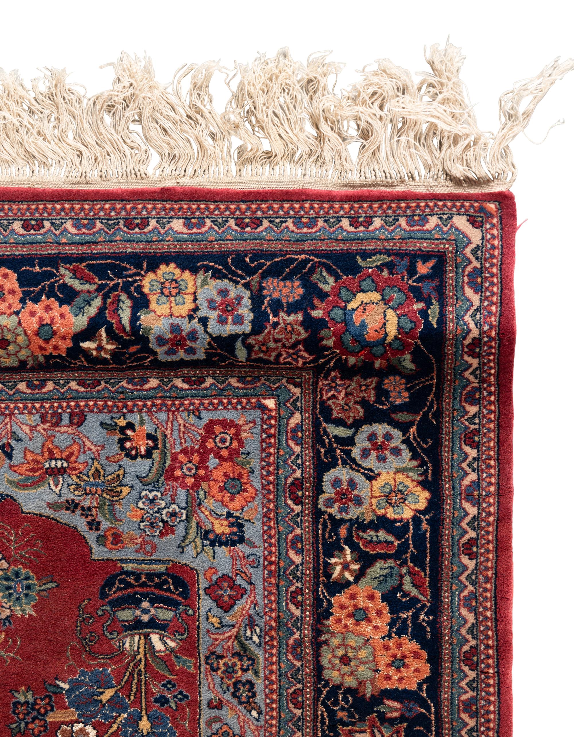A Kashan Wool and Silk Rug
