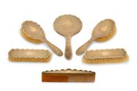 An English Silver Mounted Vanity Set