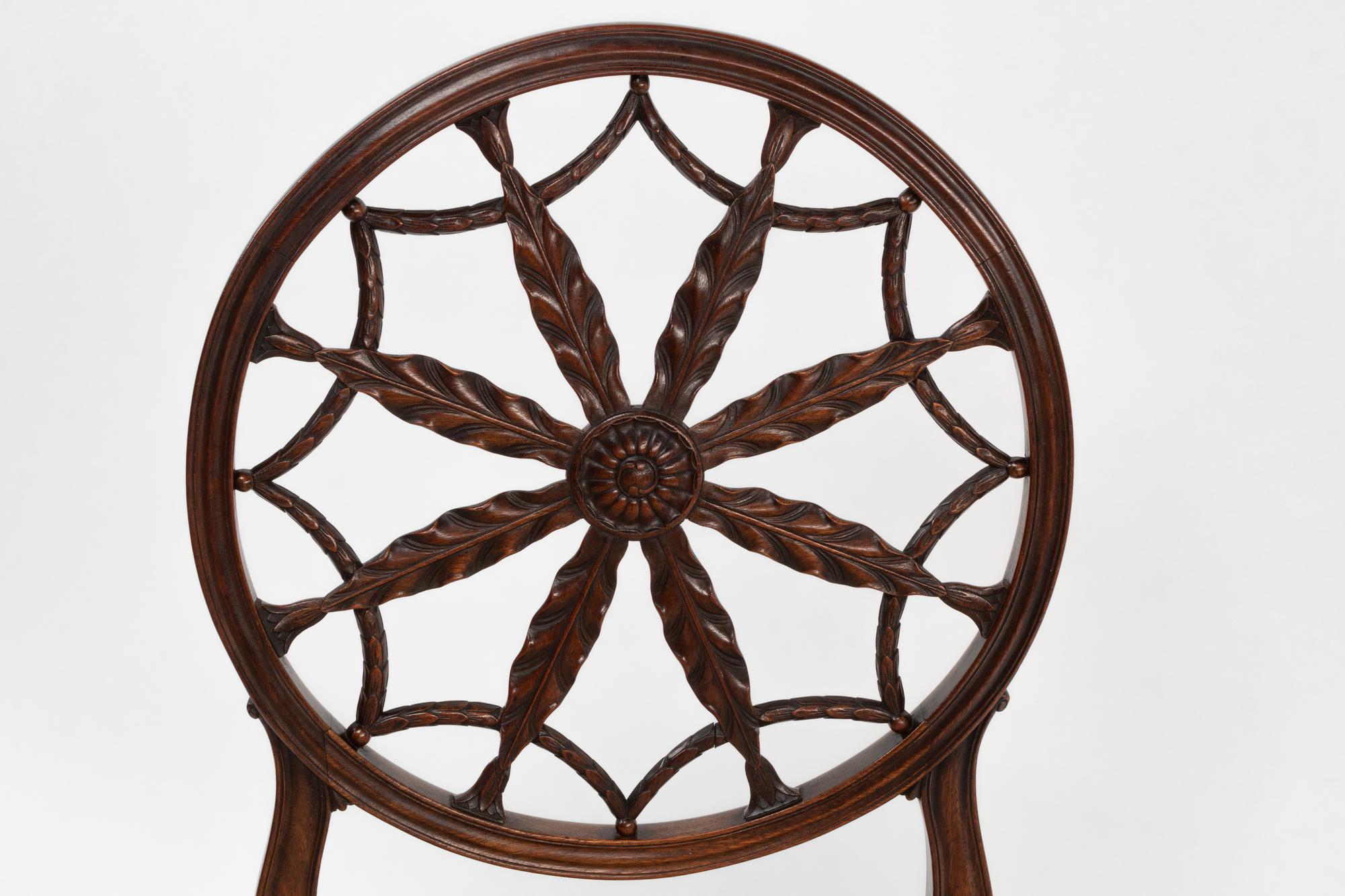 A George III Style Mahogany Wheel-Back Side Chair