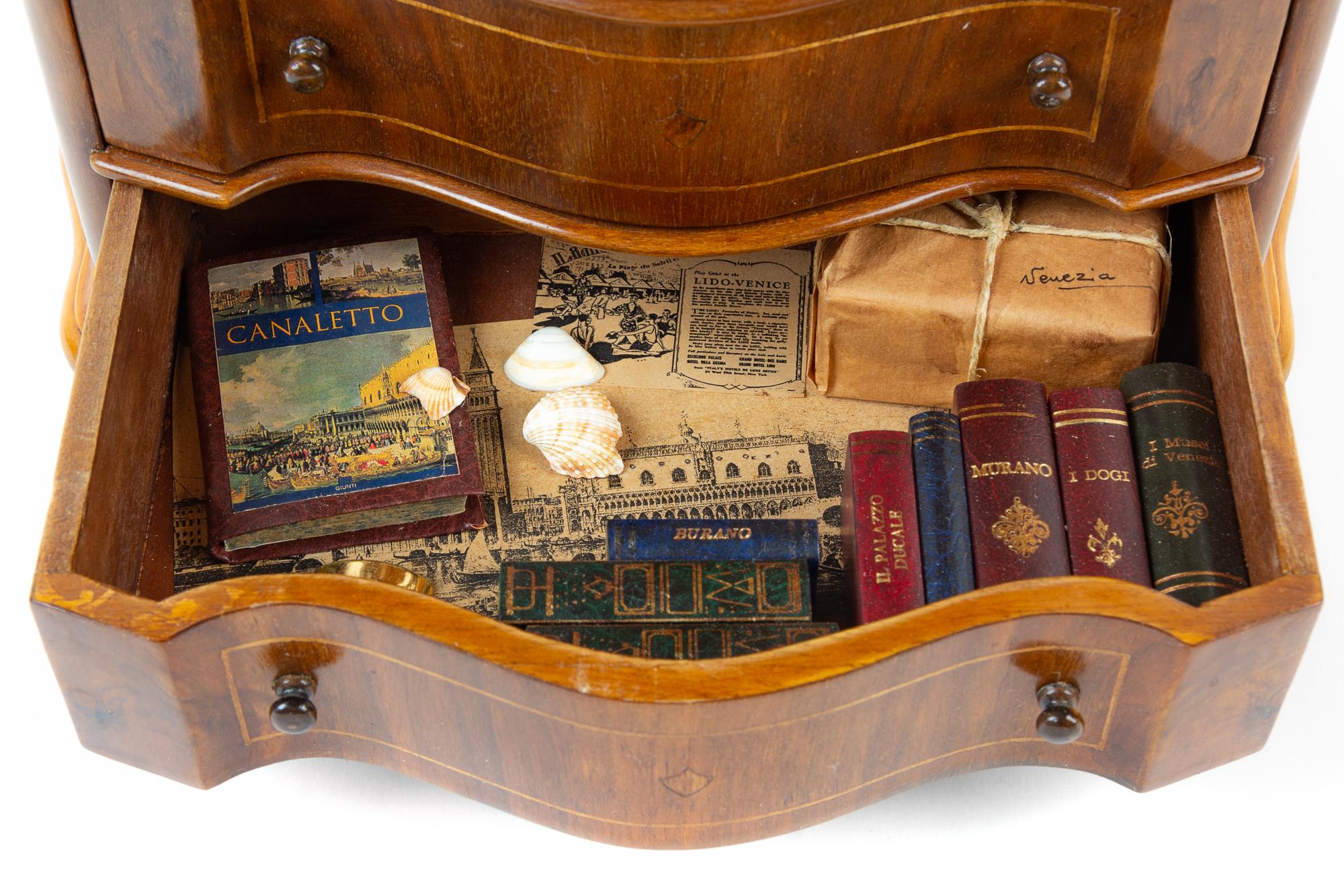 A Diminutive Model of a Venetian Secretary Height 21 x width 11 x depth 7 inches. — 20TH CENTURY