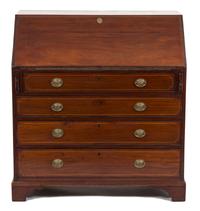 A Chippendale Style Inlaid Mahogany Slant Front Desk — 19TH CENTURY