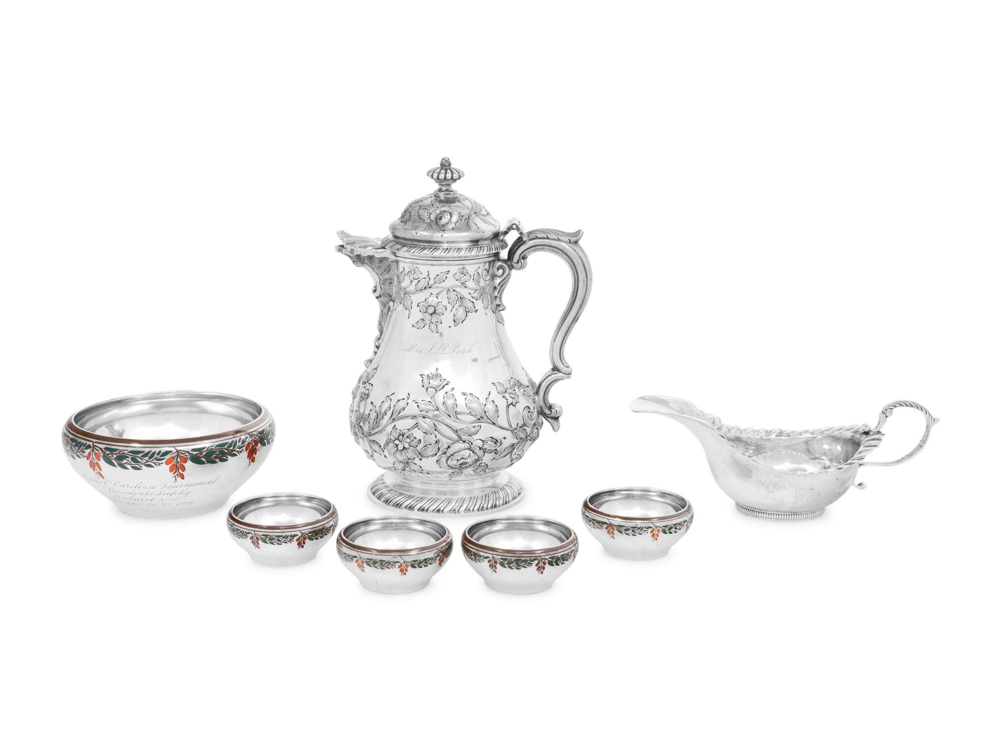 Seven American Silver Table Articles