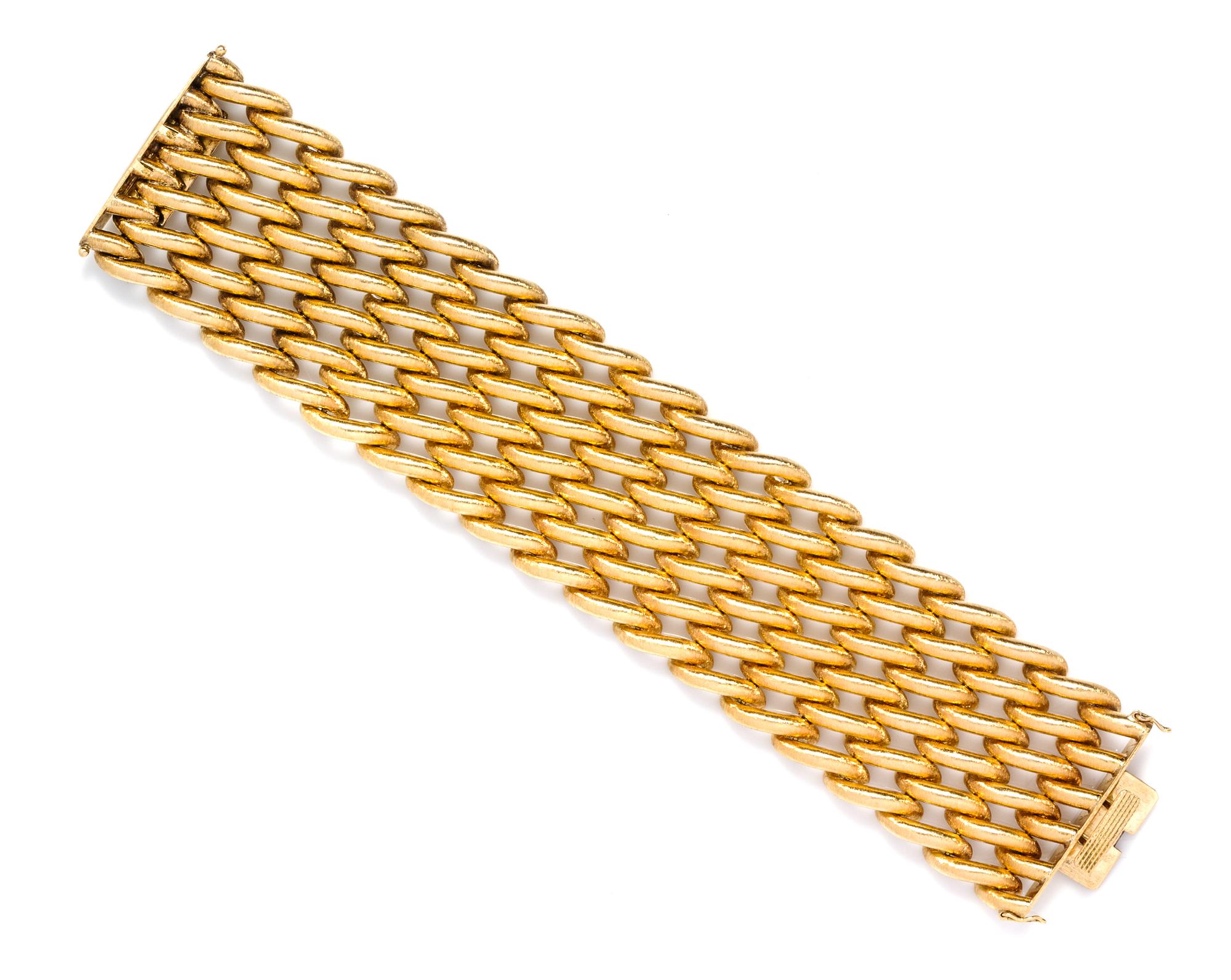 An 18 Karat Yellow Gold Torchon Bracelet, Mario Buccellati, 75.70 dwts.
