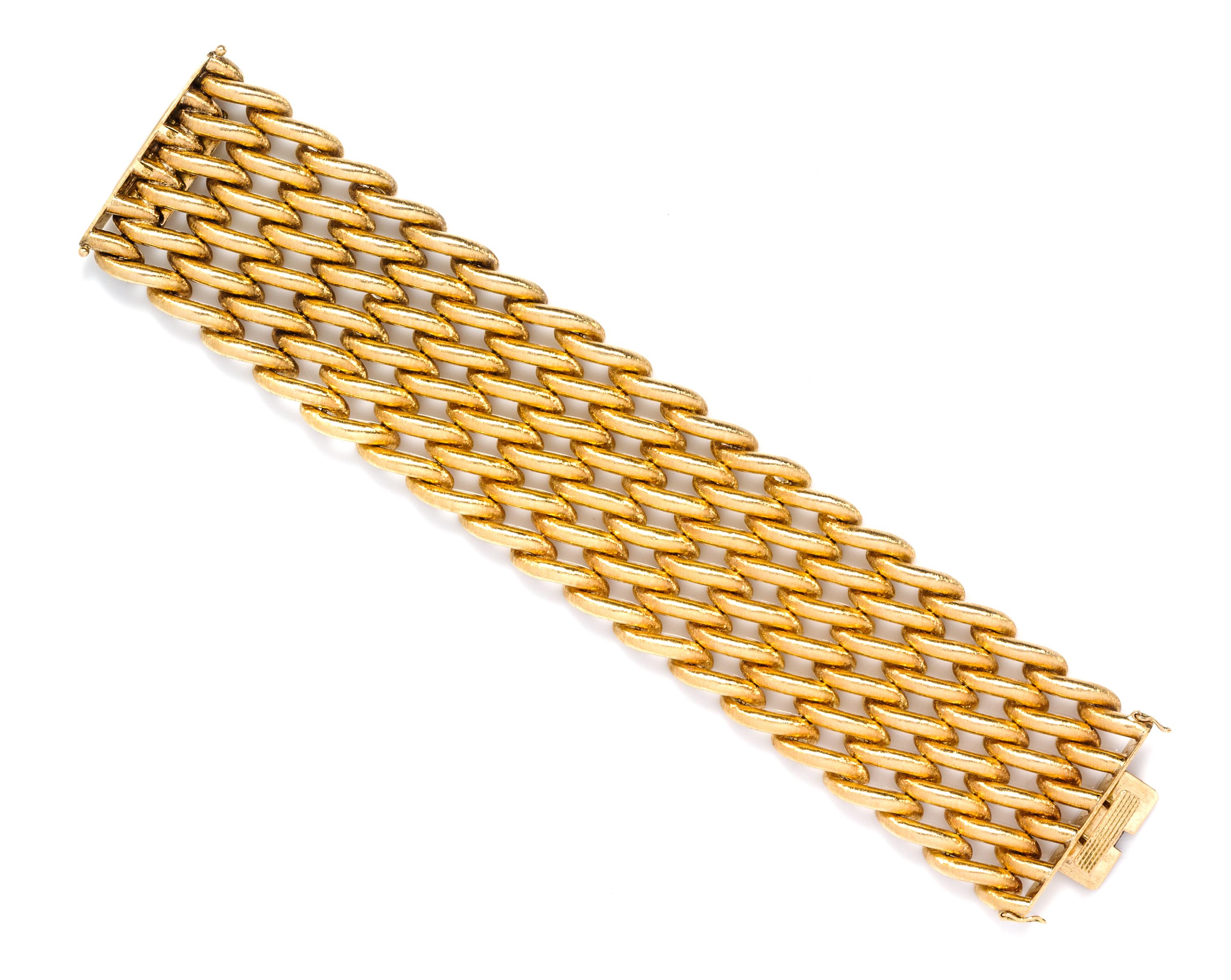 An 18 Karat Yellow Gold Torchon Bracelet, Mario Buccellati, 75.70 dwts.