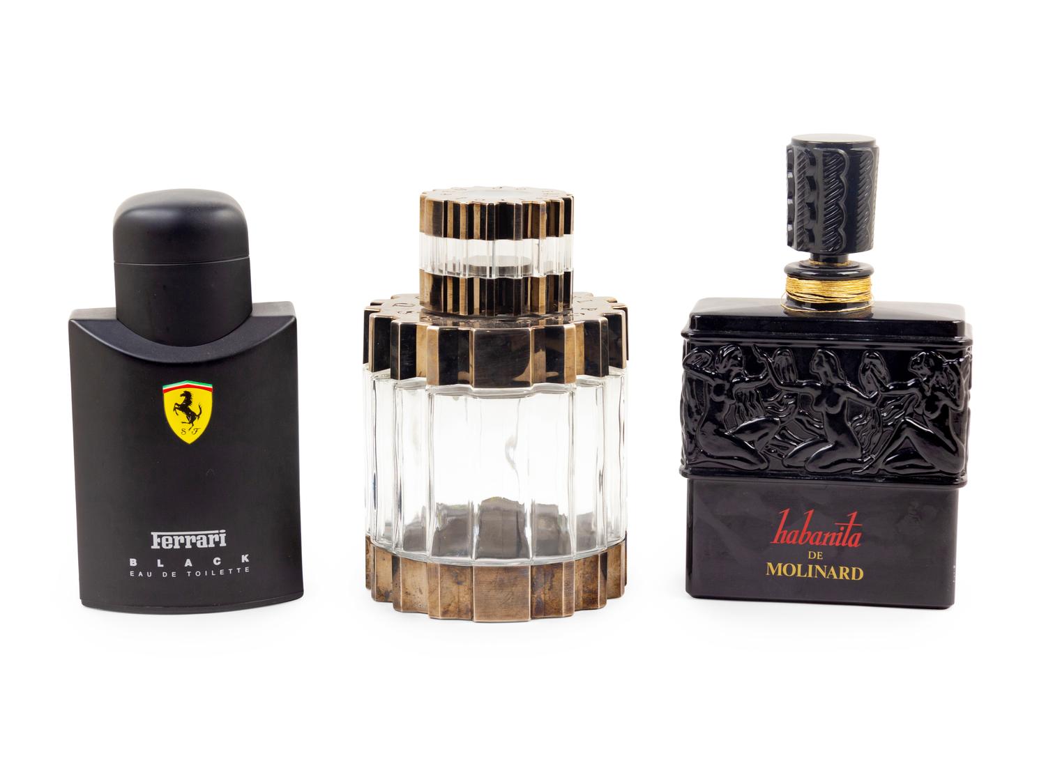 A Group of Three Factice Perfume Bottles