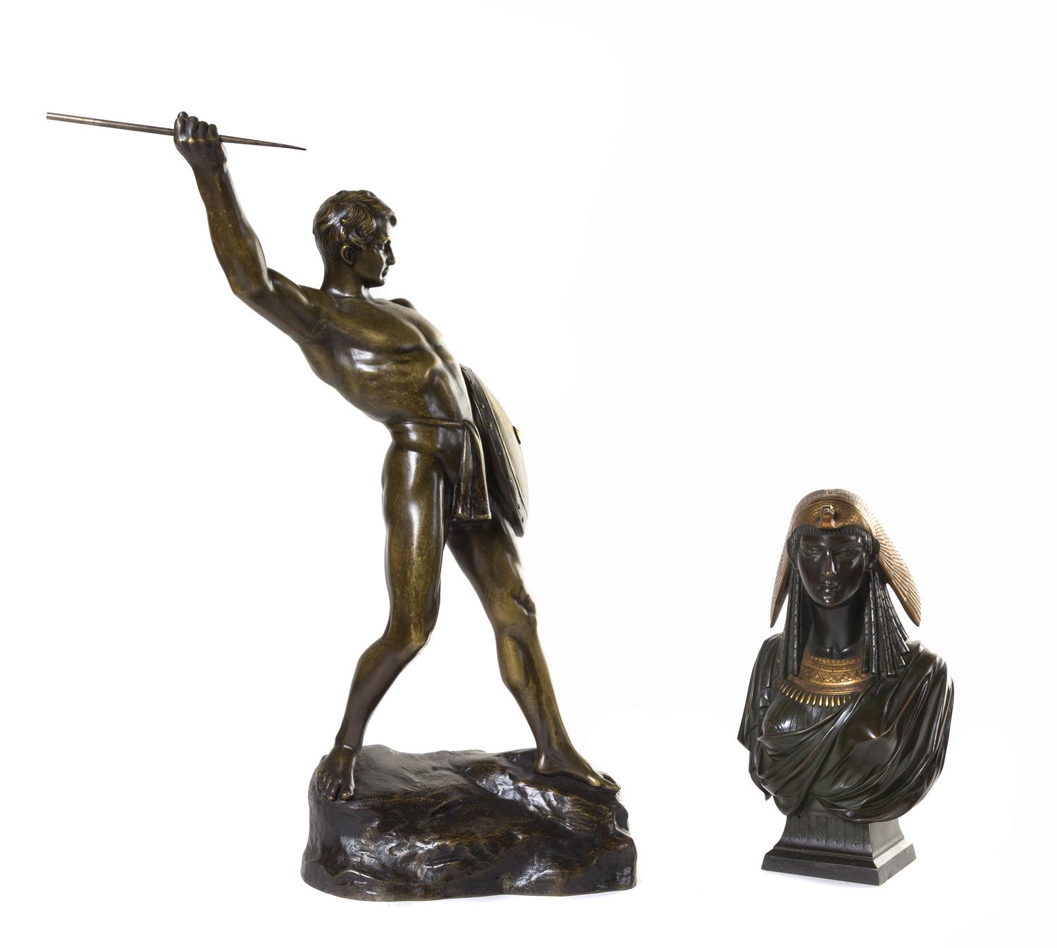 Two Continental Bronze Sculptures Height of first 22 inches. — 19TH/20TH CENTURY