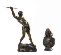 Two Continental Bronze Sculptures Height of first 22 inches. — 19TH/20TH CENTURY