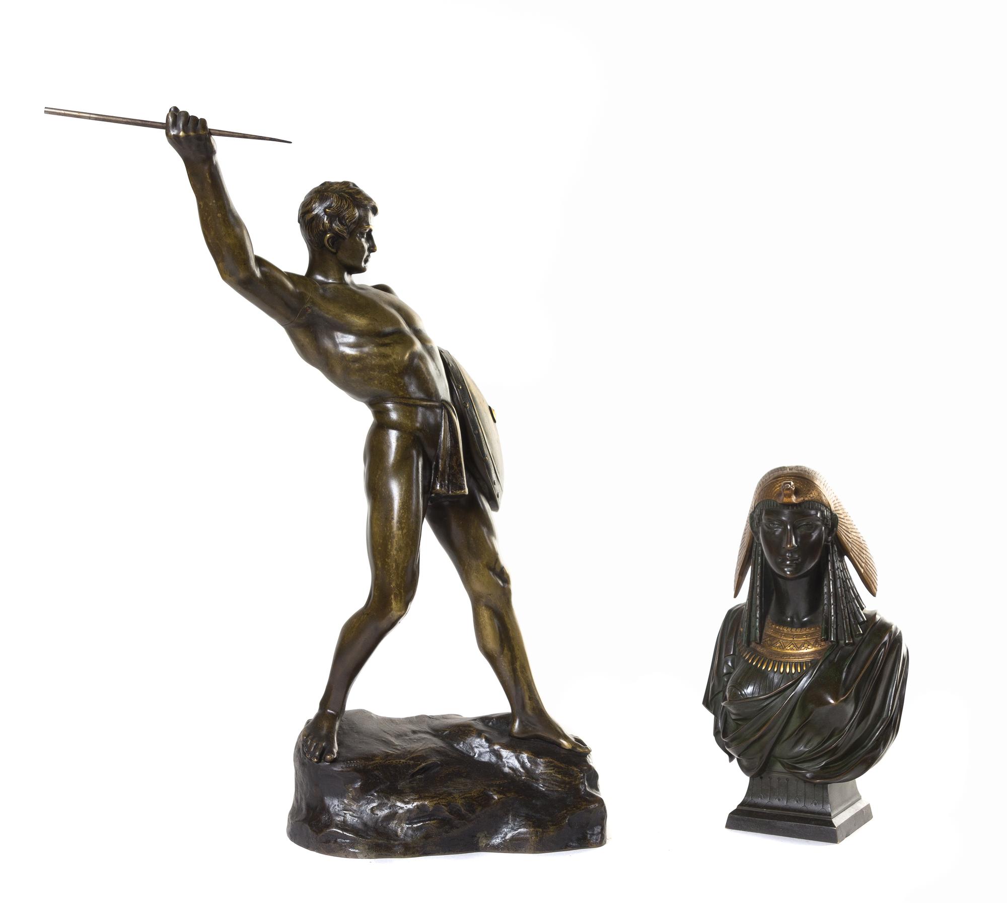 Two Continental Bronze Sculptures Height of first 22 inches. — 19TH/20TH CENTURY