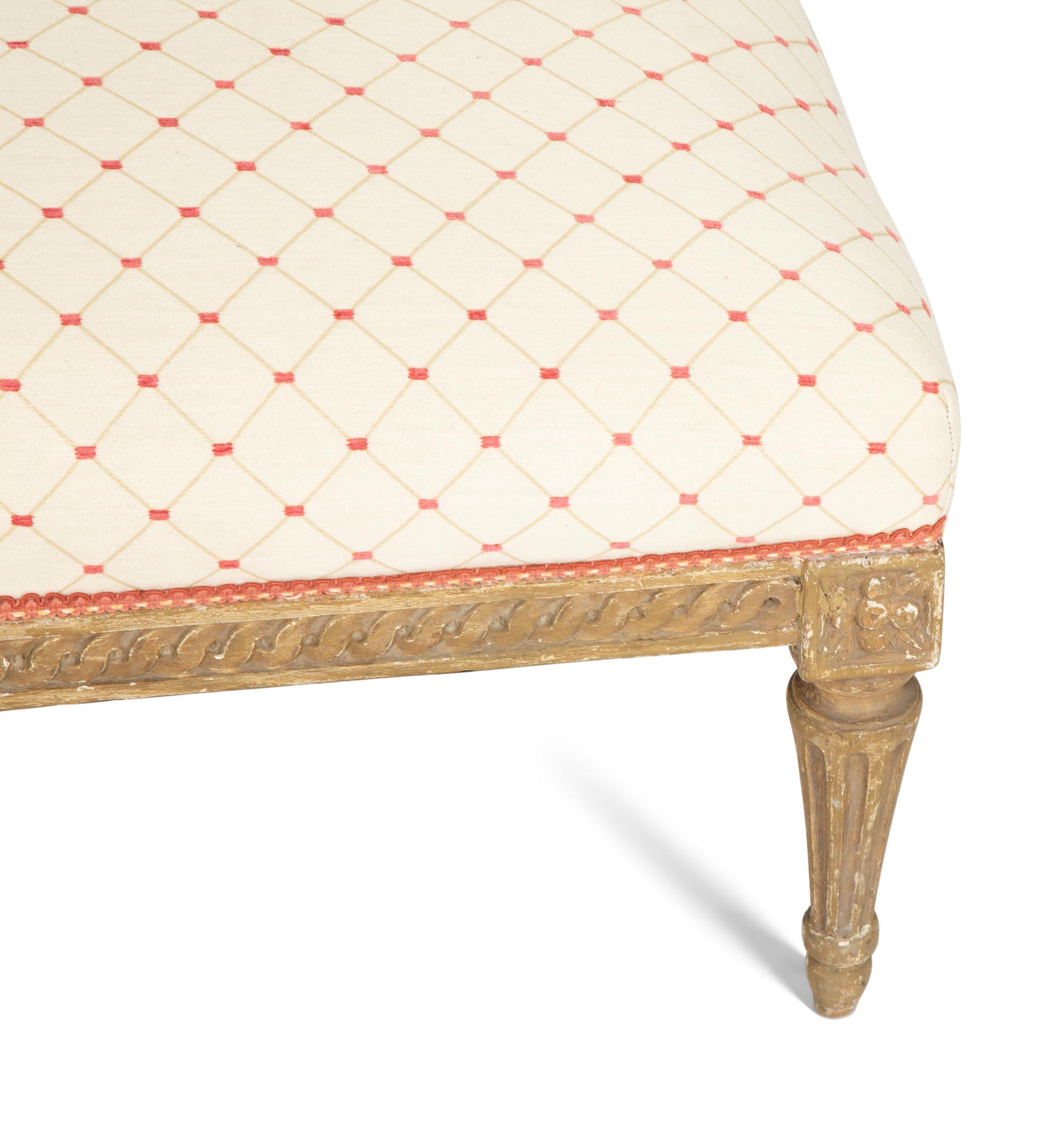 A Louis XVI Style Painted Diminutive Banquette