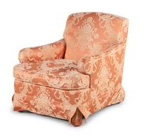 A Damask-Upholstered Lounge Chair