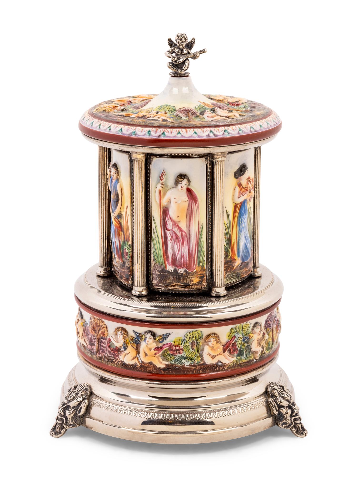 A Capodimonte Musical Cigar Box