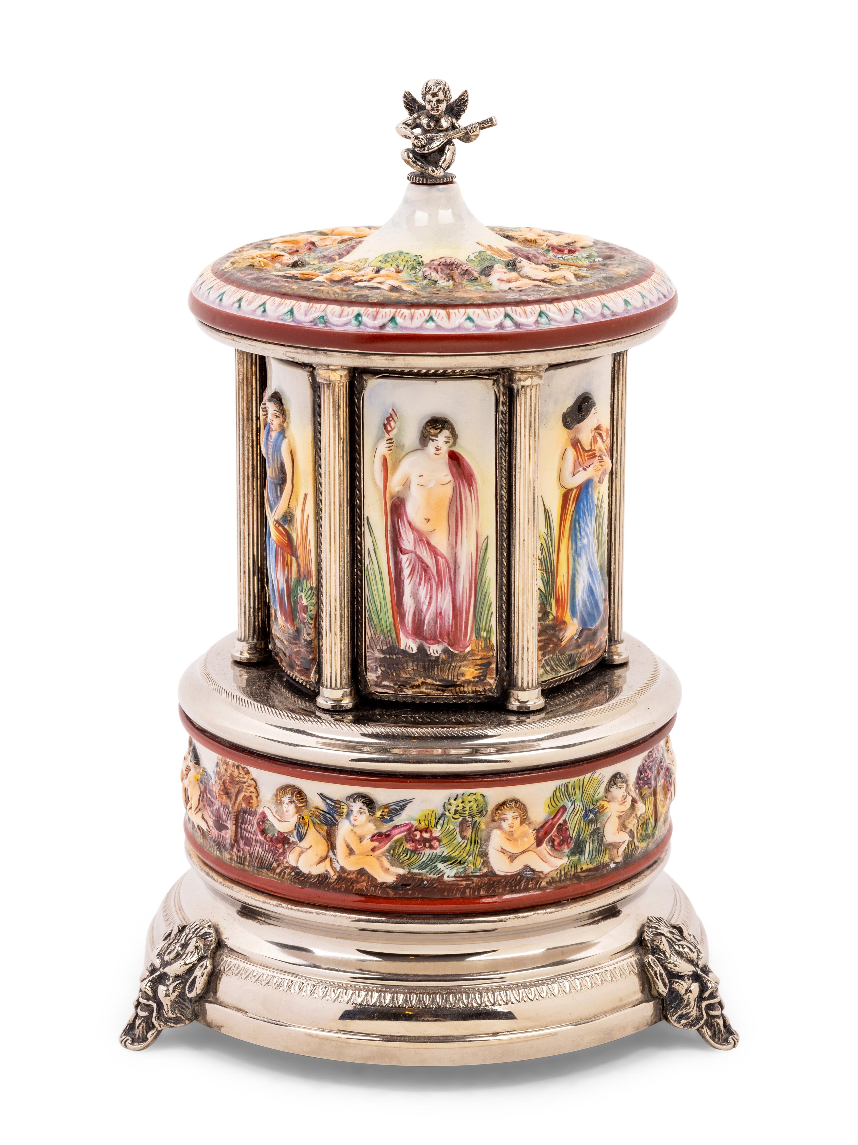 A Capodimonte Musical Cigar Box