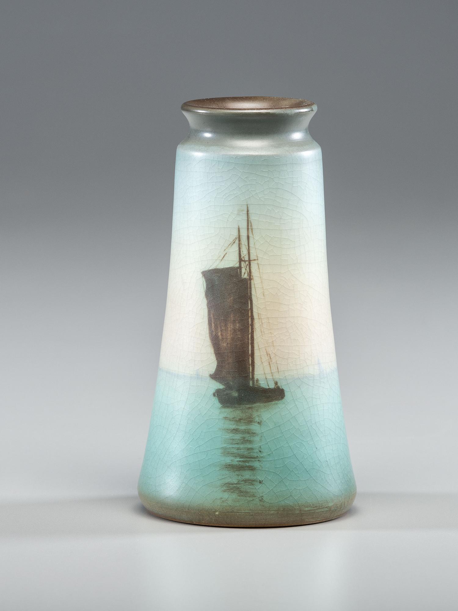Vellum Vase with Sailboat, 1913