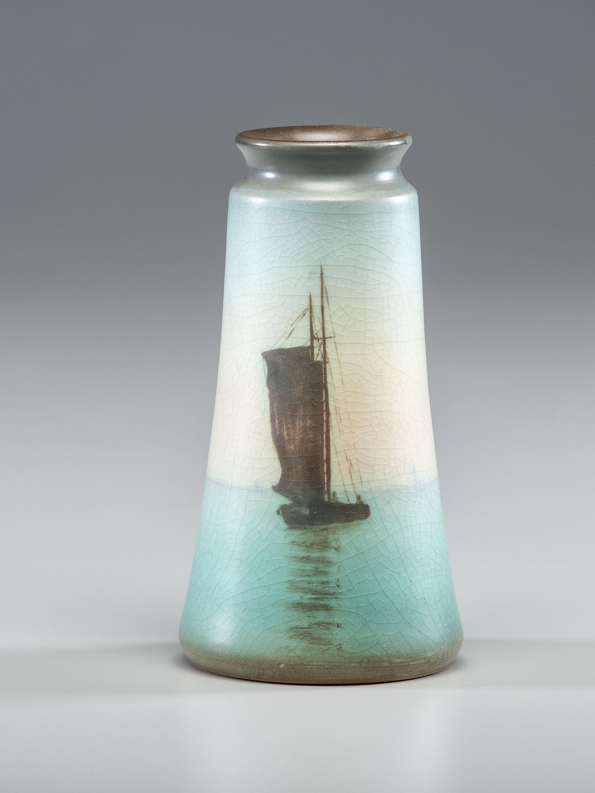 Vellum Vase with Sailboat, 1913