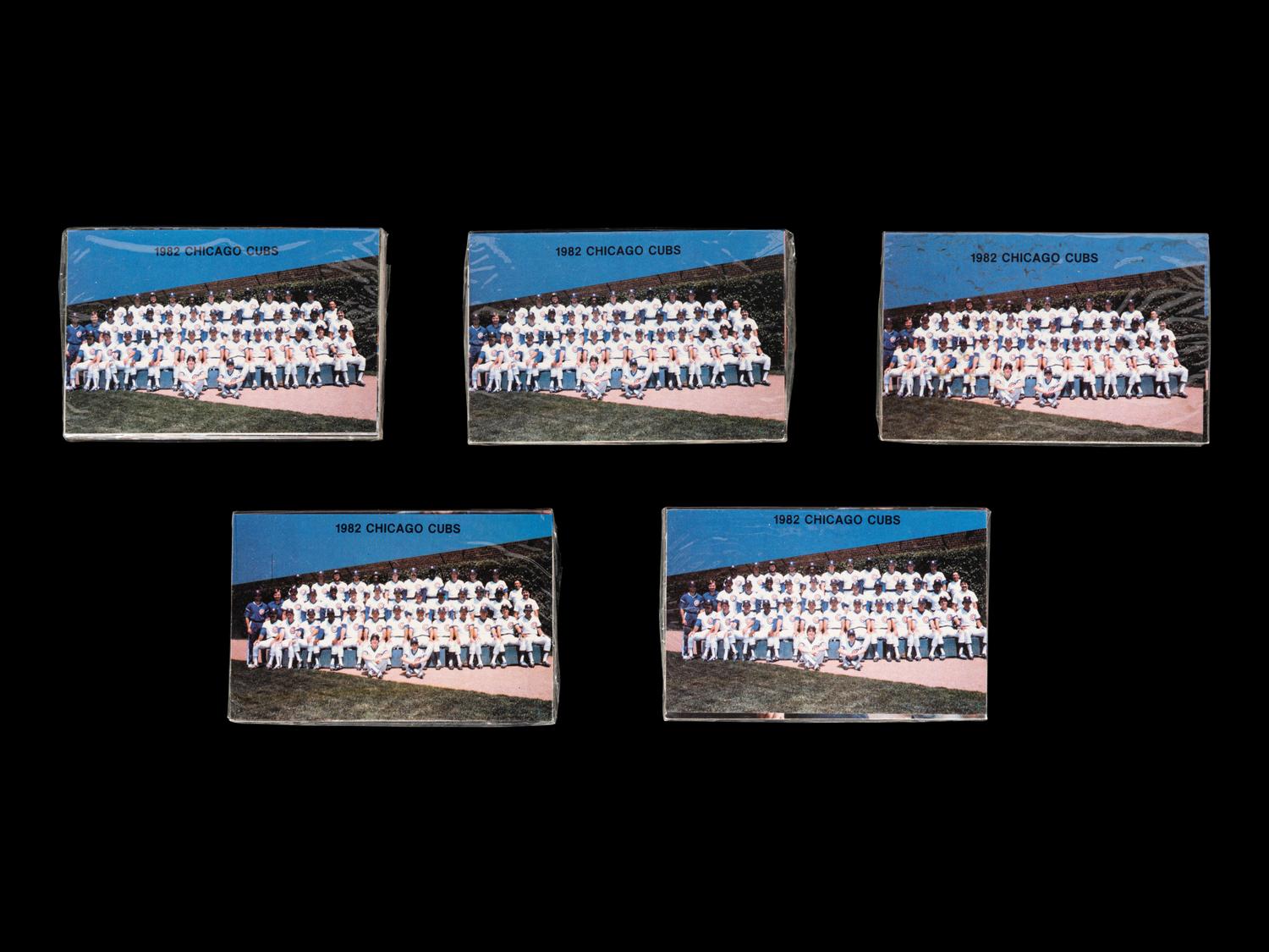 A Group of Five 1982 Chicago Cubs Red Lobster Factory Sealed Unopened Team Sets - Ryne Sandberg Rookie Cards