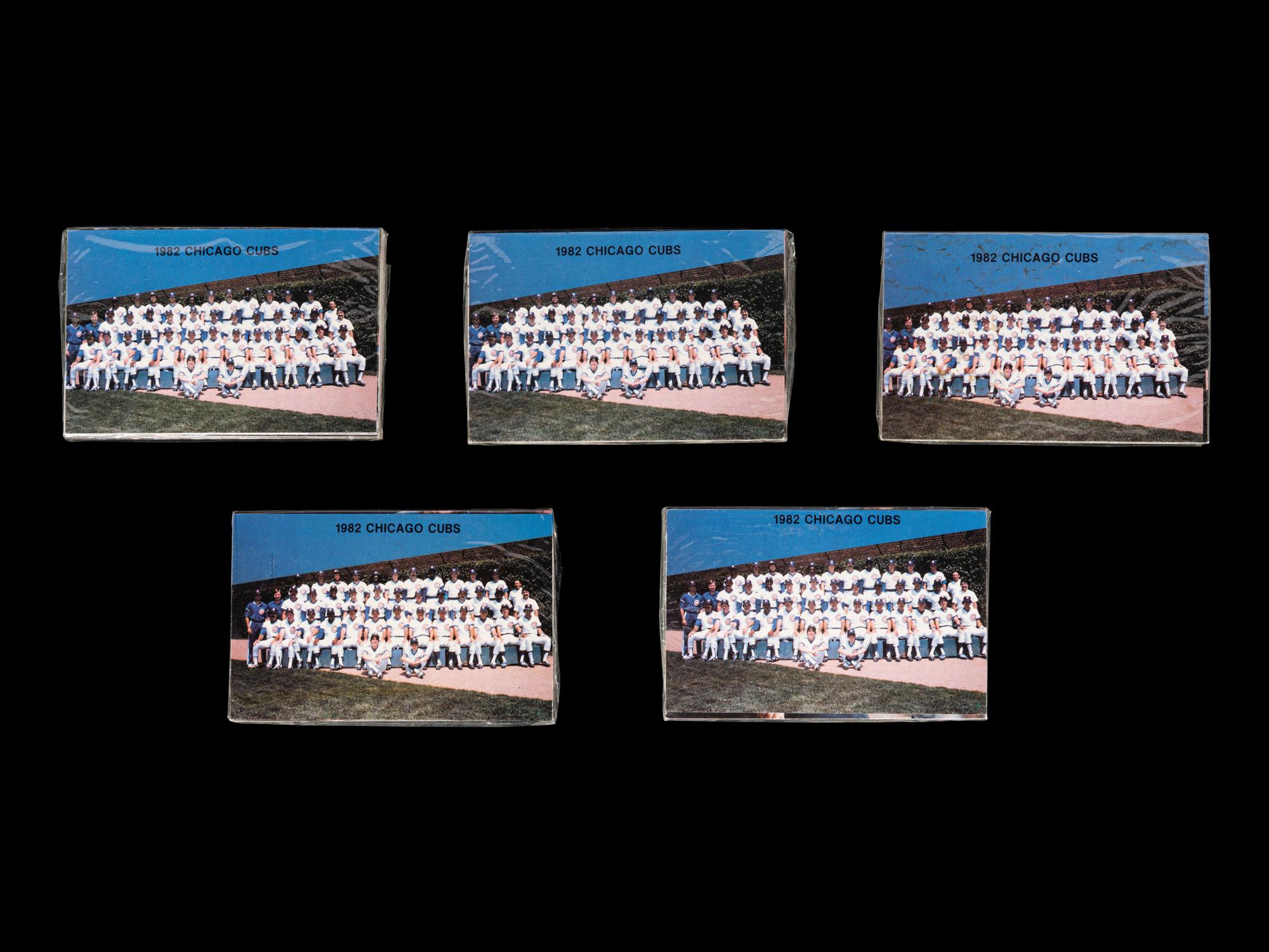 A Group of Five 1982 Chicago Cubs Red Lobster Factory Sealed Unopened Team Sets - Ryne Sandberg Rookie Cards