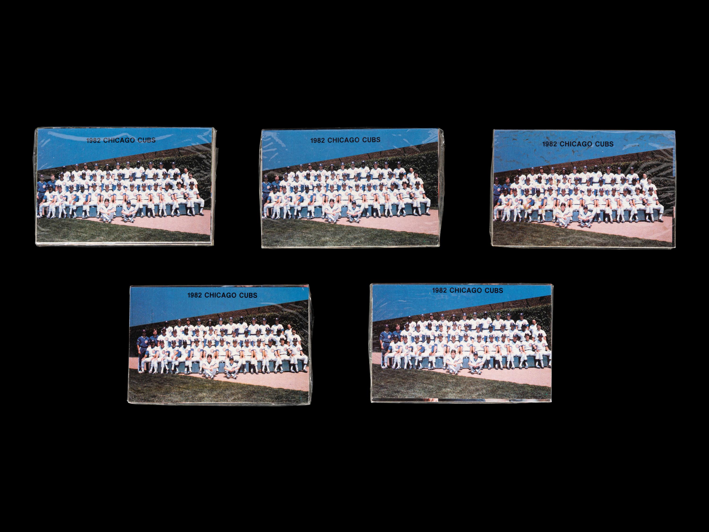 A Group of Five 1982 Chicago Cubs Red Lobster Factory Sealed Unopened Team Sets - Ryne Sandberg Rookie Cards