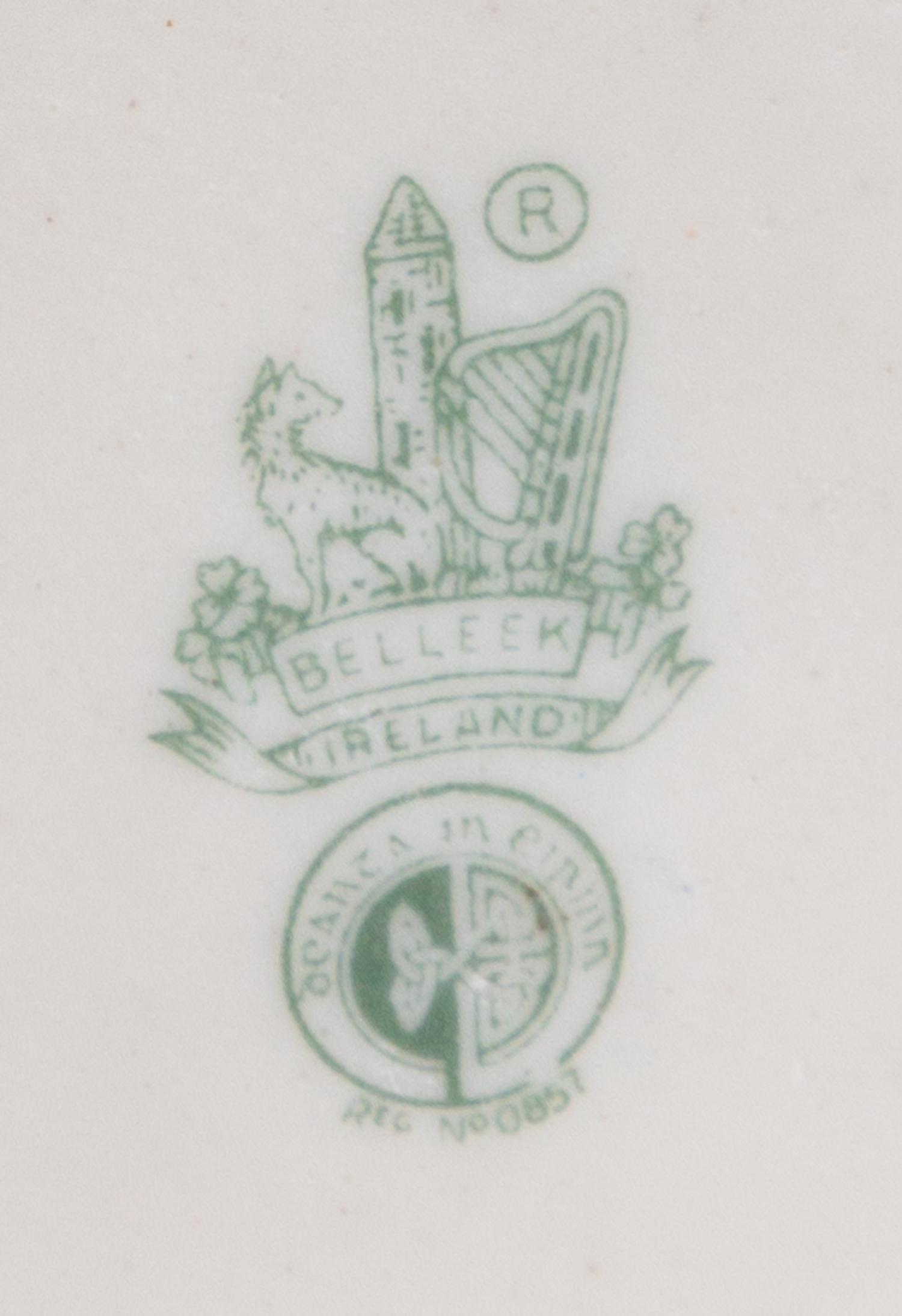A Pair of Belleek Marine Epergnes Height 7 inches. — SIXTH GREEN MARK (1965-1980)