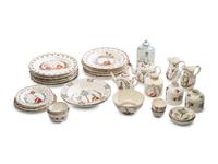 An Assembled Collection of English Creamware 'William of Orange' Table Articles