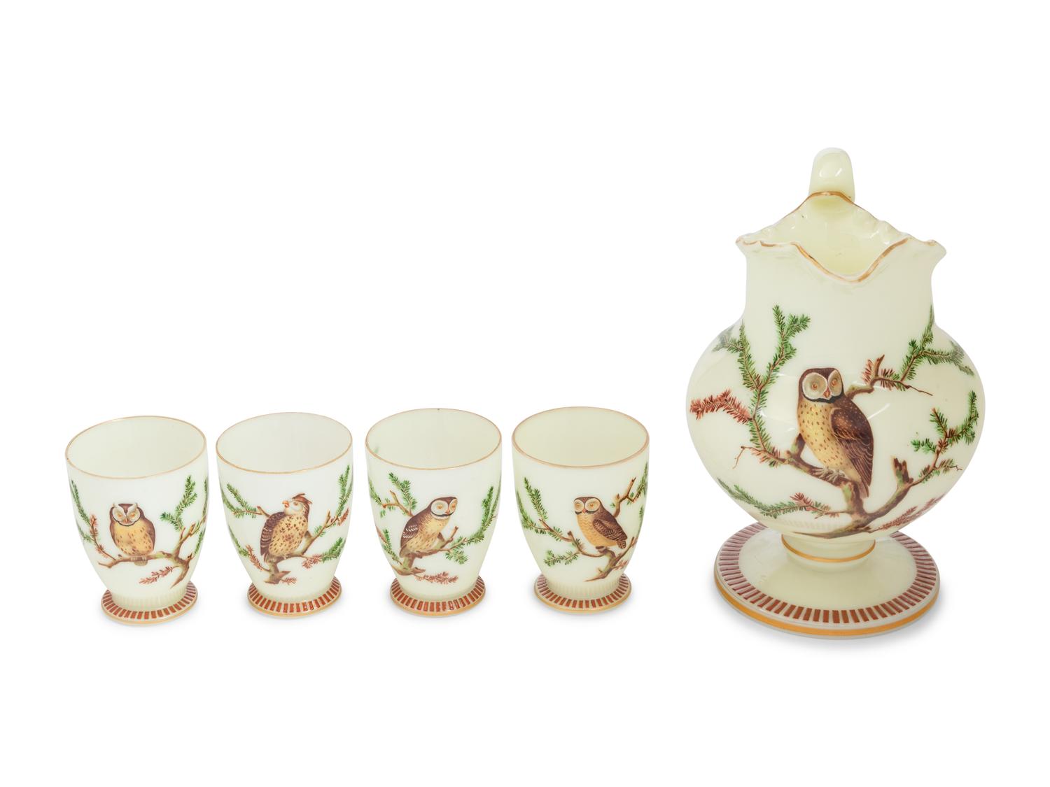 An Opaline Glass Drink Service