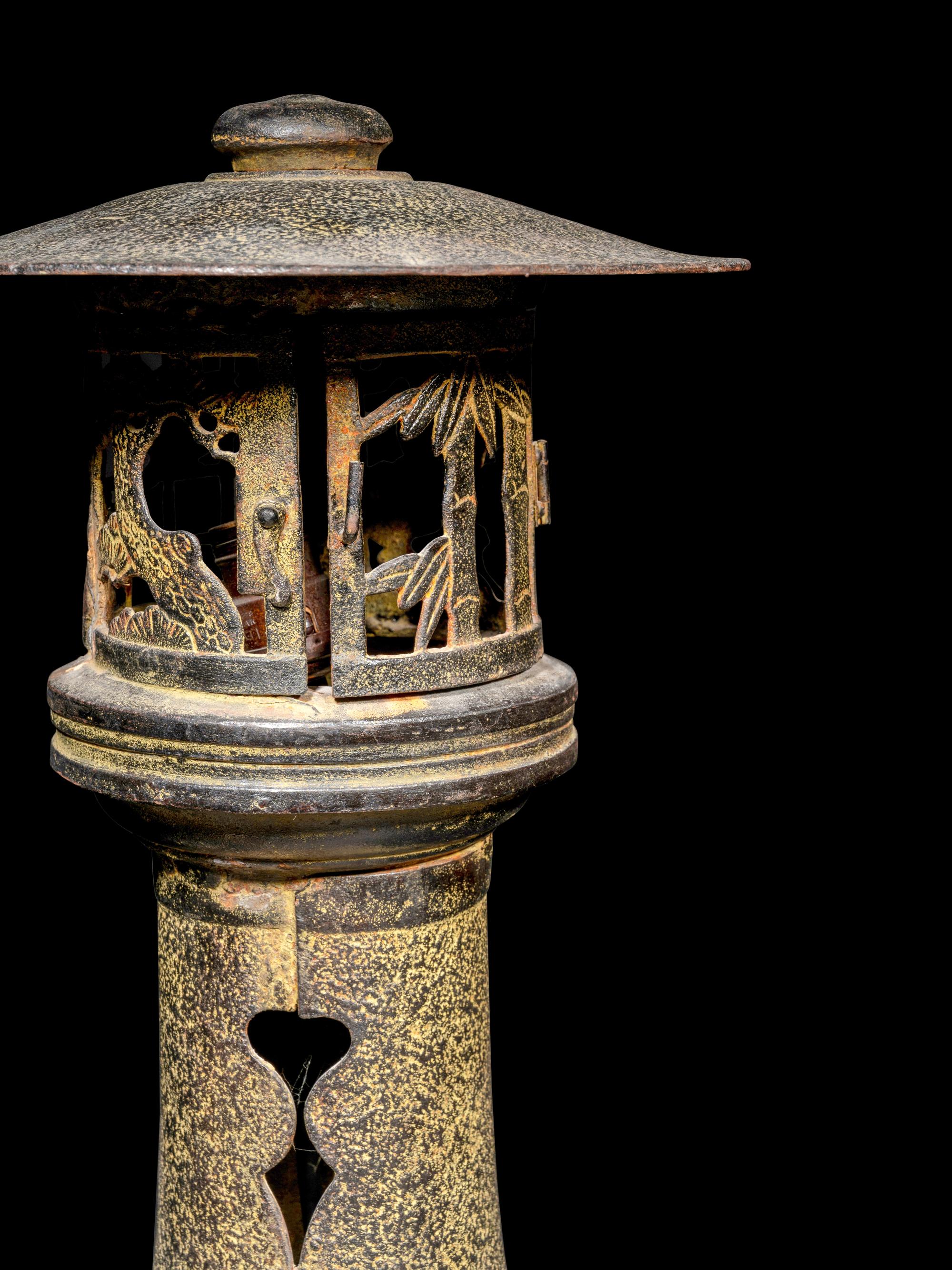 Six Japanese Metal Lanterns