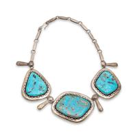 Sterling Silver and Morenci Turquoise Necklace