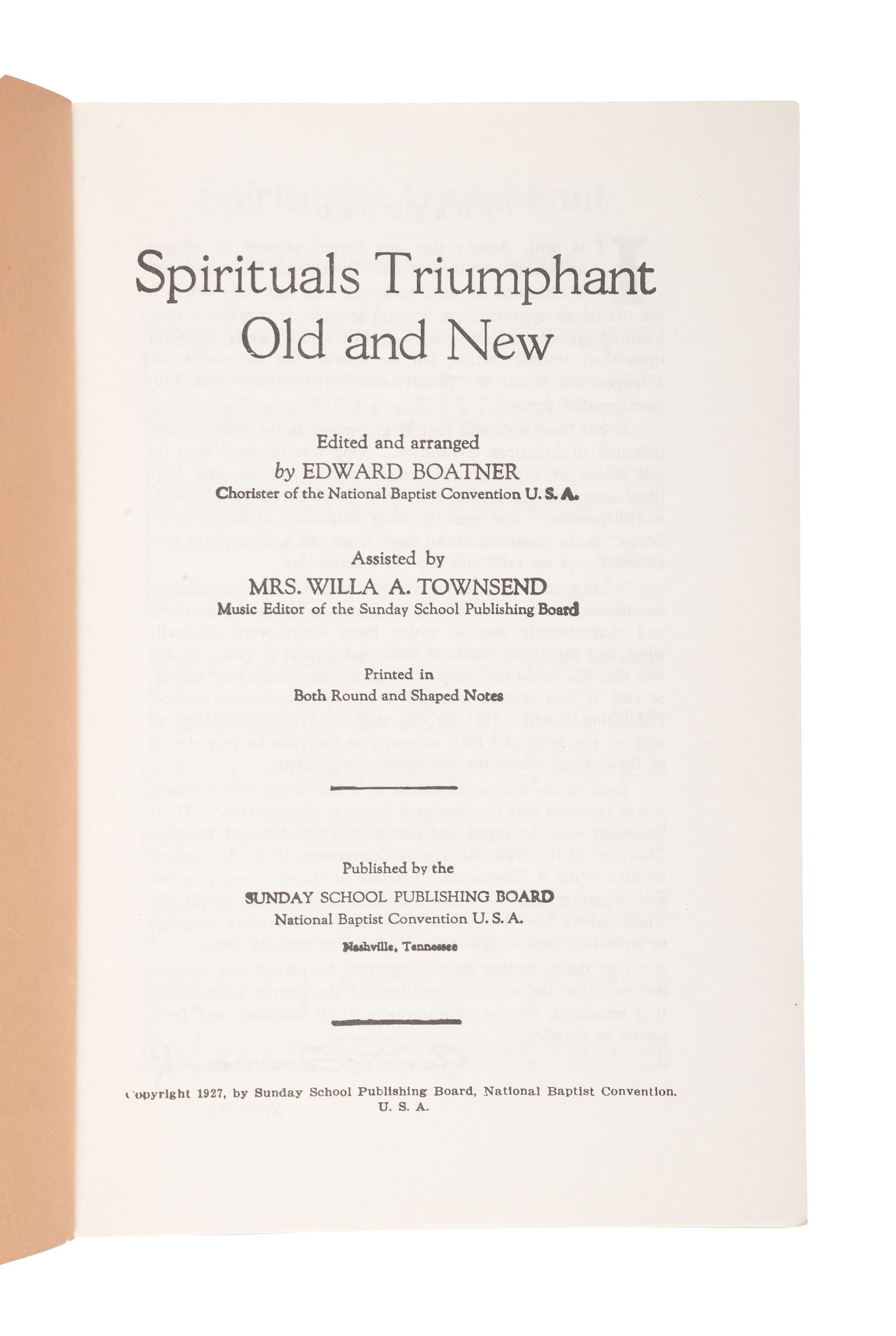[MUSIC]. 4 publications, incl. The Lover's Forget-Me-Not, and Songs of Beauty...with all the Late Negro Melodie s (1845) and Jubilee Songs and Plantation Melodies (1884).