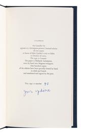 UPDIKE, John (1932-2009). A group of 10 fine press limited editions of Updike’s works, MANY SIGNED, comprising: