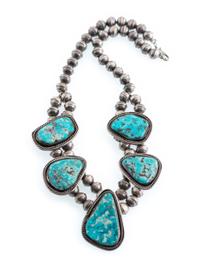 Navajo Silver and Turquoise Choker Necklace