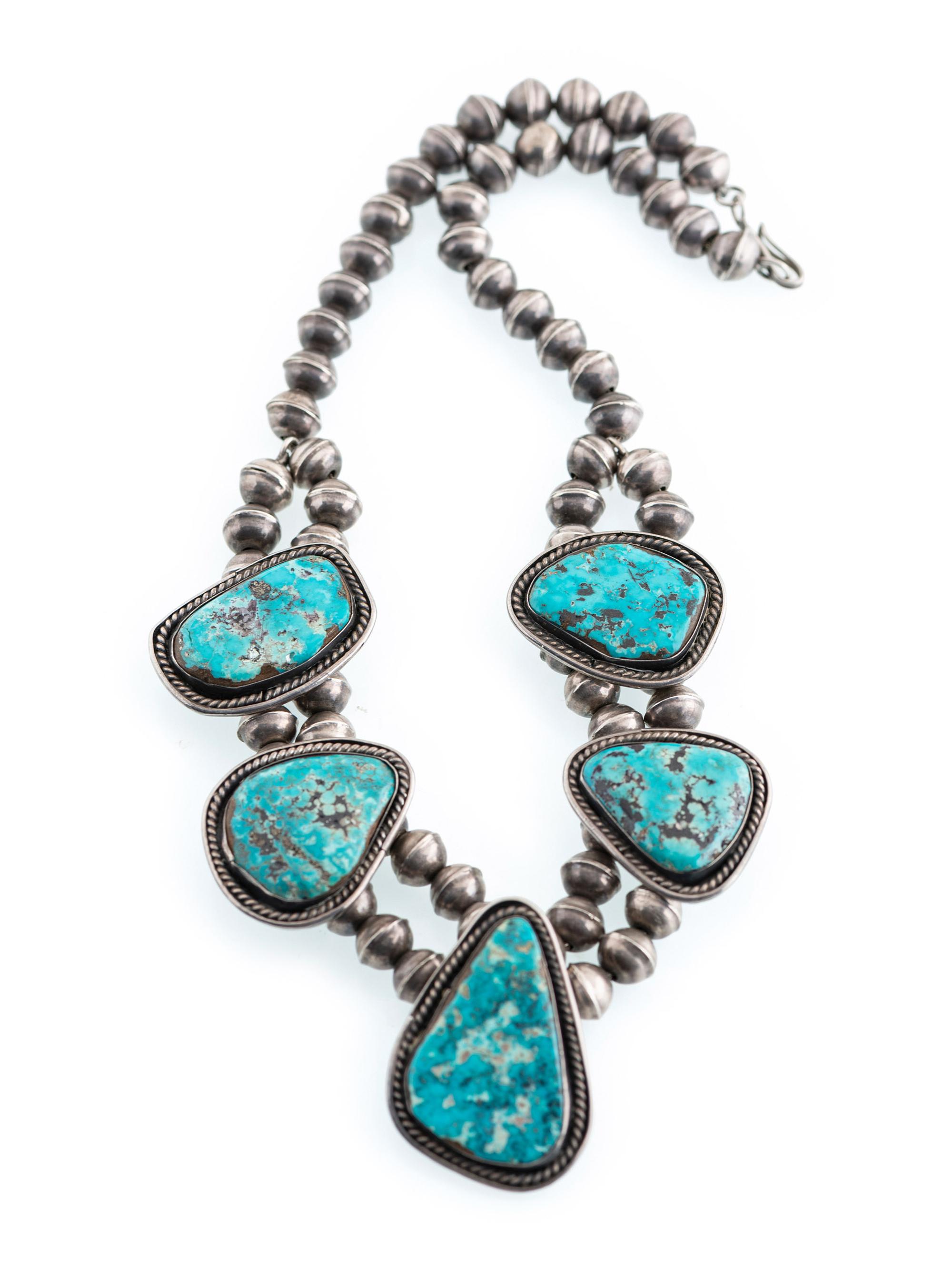 Navajo Silver and Turquoise Choker Necklace