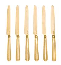 A Set of Twelve George III Silver-Gilt Dessert Knives, William Abdy, London, 1793, each having thread decorated handles bearing an engr
