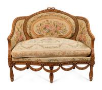 A Louis XVI Style Carved Beechwood Marquise