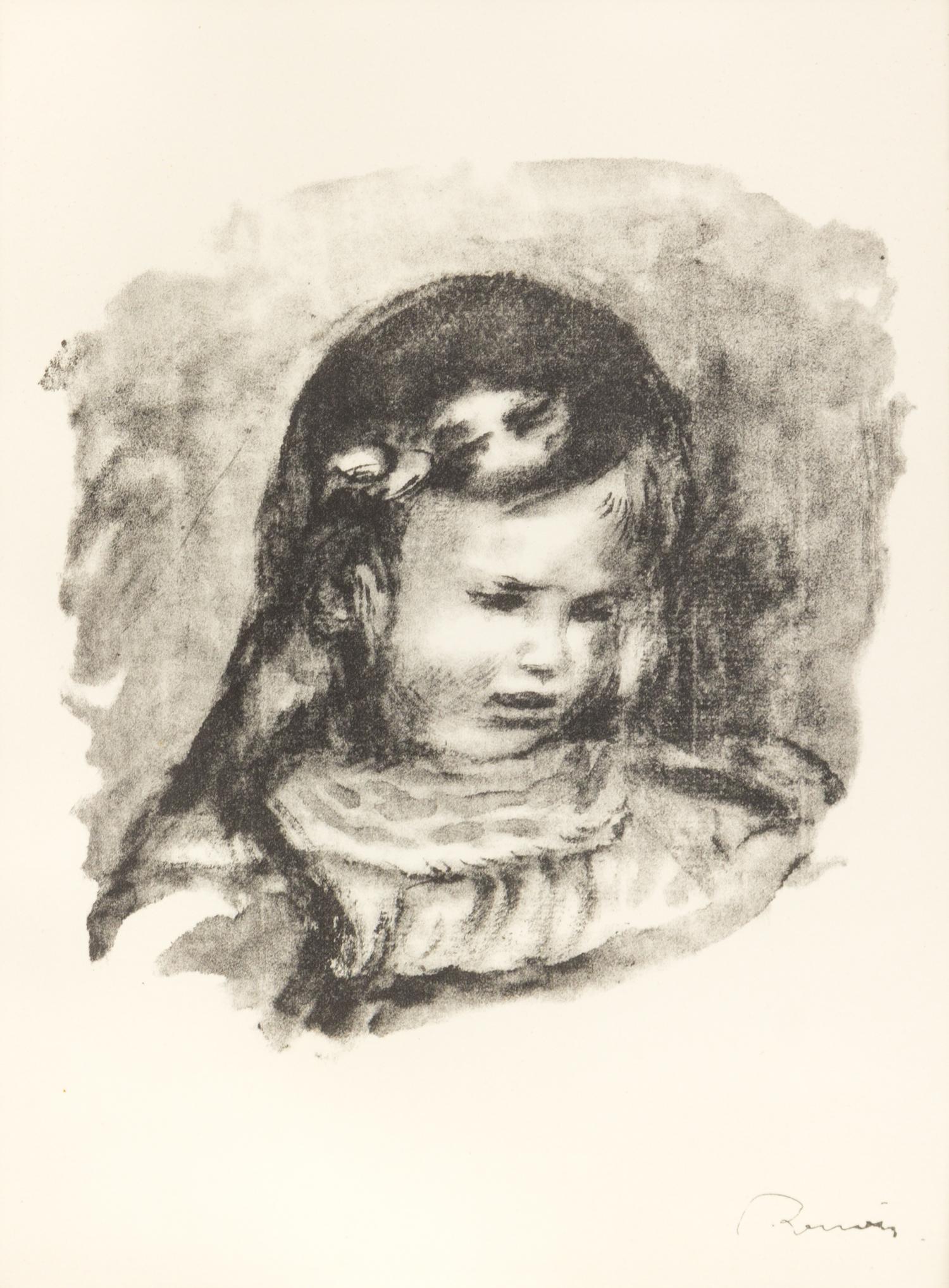 Pierre-Auguste Renoir, (French, 1841-1919), Claude Renoir, la tete baisee (from L'Album des Douze Lithographies Originales), 1904