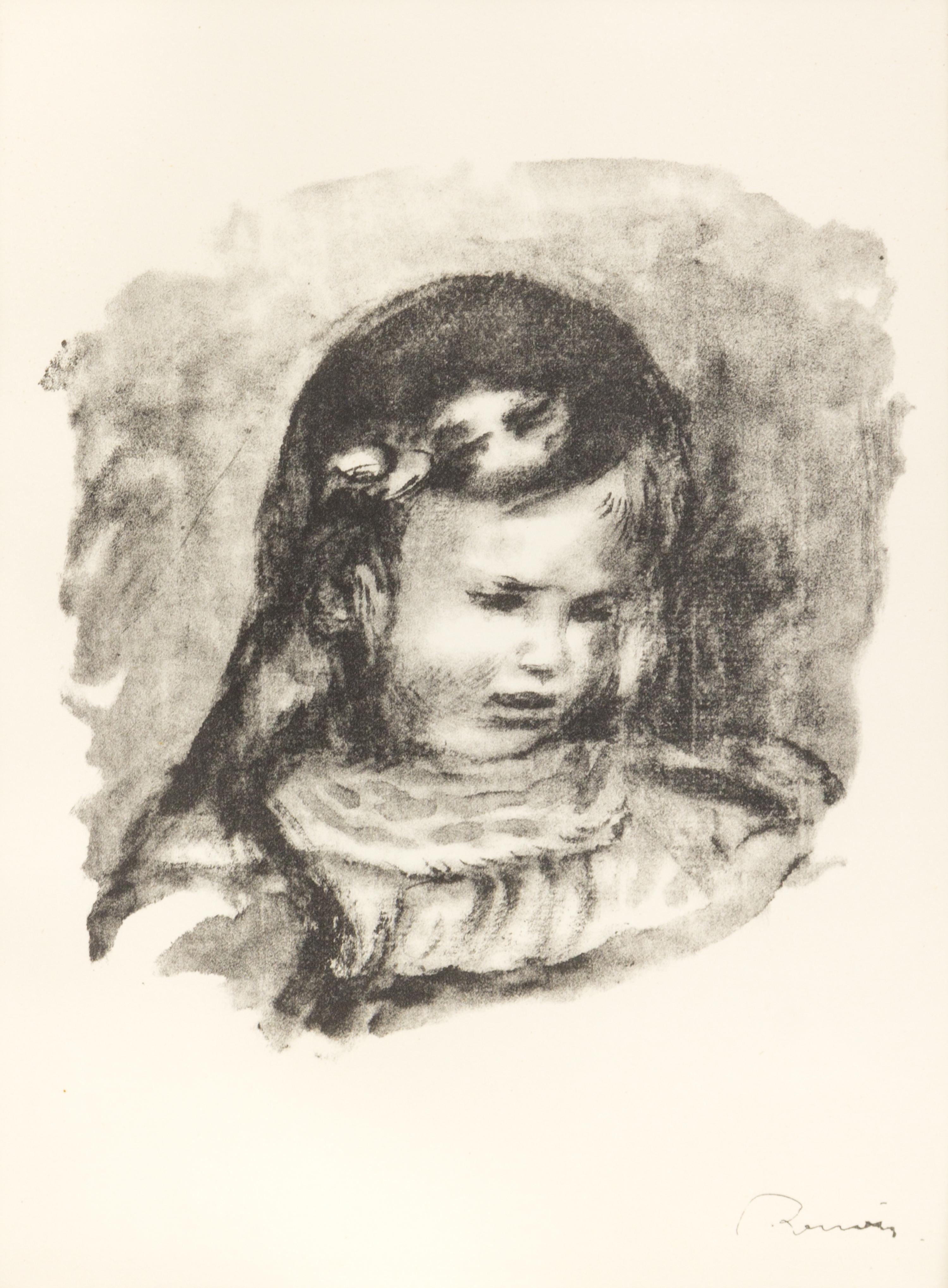 Pierre-Auguste Renoir, (French, 1841-1919), Claude Renoir, la tete baisee (from L'Album des Douze Lithographies Originales), 1904