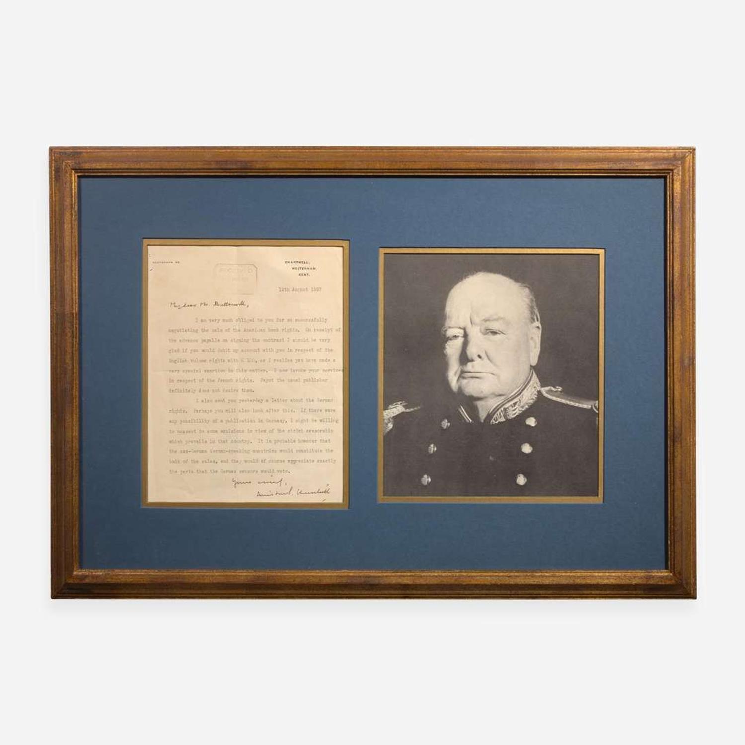 [Churchill, Winston] Churchill, Winston S. Typed Letter, signed