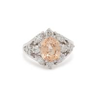 UNHEATED YELLOW-ORANGE SAPPHIRE AND DIAMOND RING