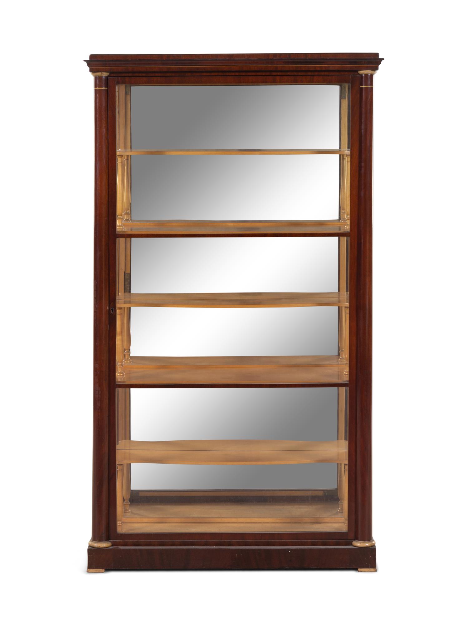 A Biedermeier Mahogany Vitrine Cabinet