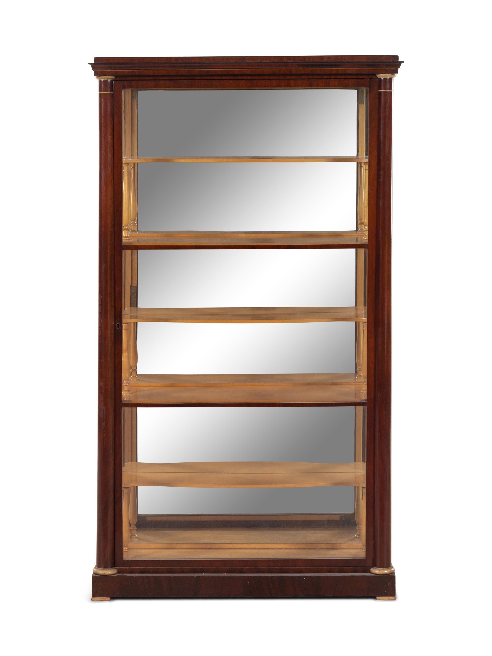 A Biedermeier Mahogany Vitrine Cabinet
